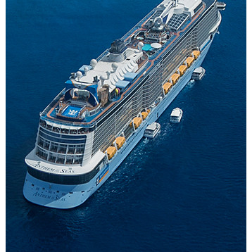 Aerial view of Anthem of the Seas sailing at sea