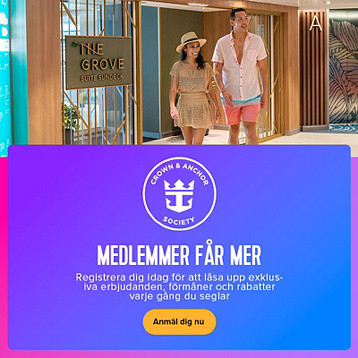 Crown & Anchor Society, Royal Caribbeans lojalitetsprogram med exklusiva medlemsförmåner, belöningar och specialerbjudanden för kryssningsresenärer.