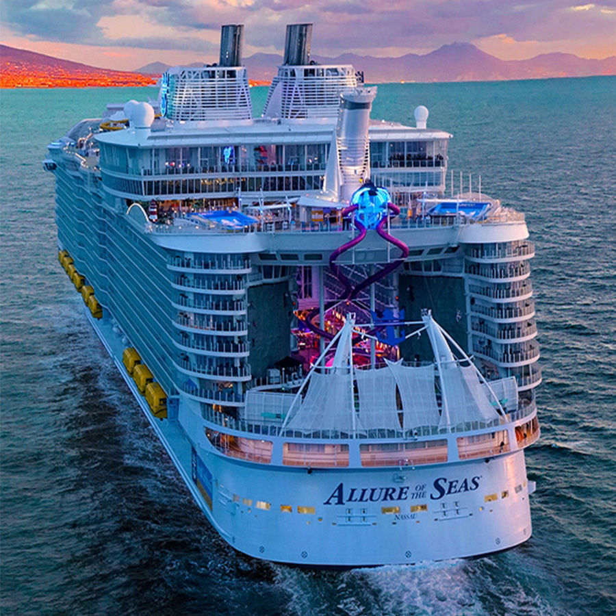 Allure of the Seas Aerial, back of the ship