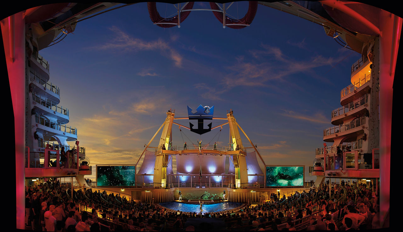 Aqua Theater Performance at Night 