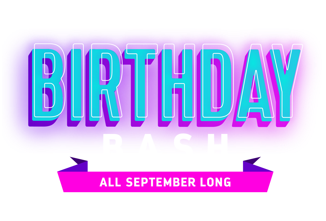 birthday bash lockup banner horizontal