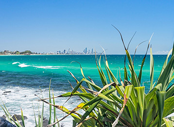 Coastal view of Burleigh Heads