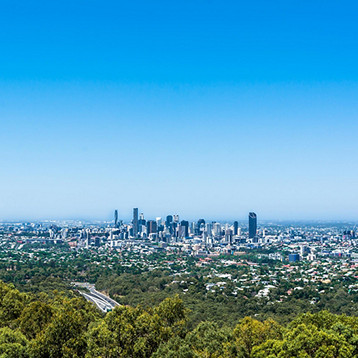 A panoramic view from Mount Coot-Tha lookout in Australia