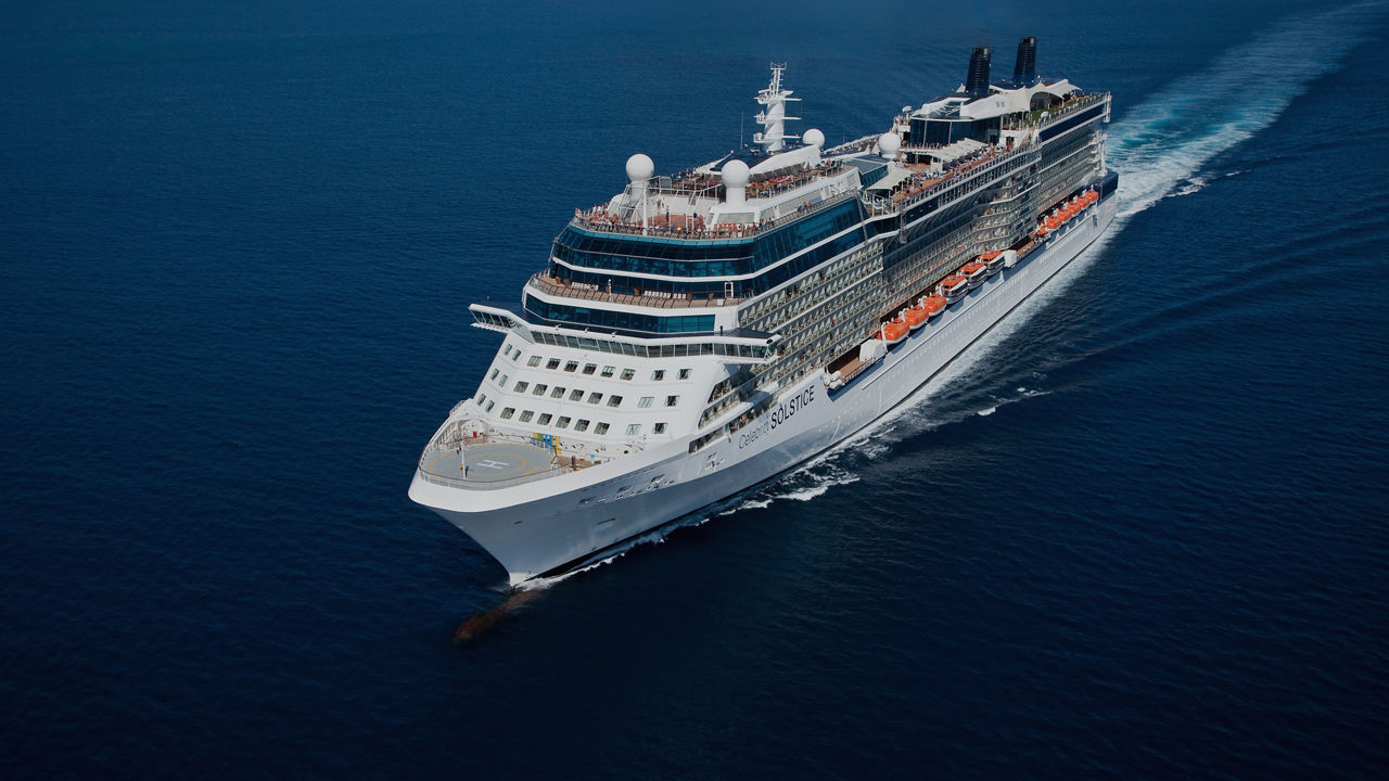 Celebrity Solstice cruise ship on the open waters