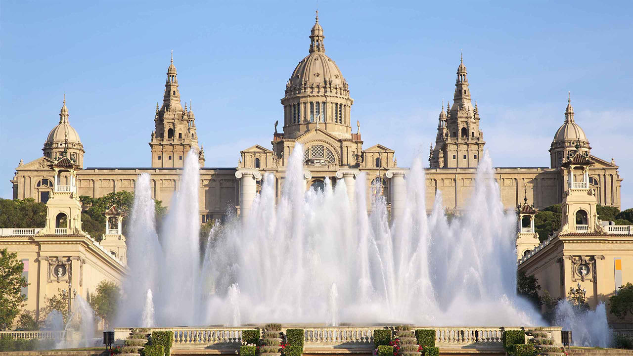 Montjuic Park National Museum at Barcelona Spain