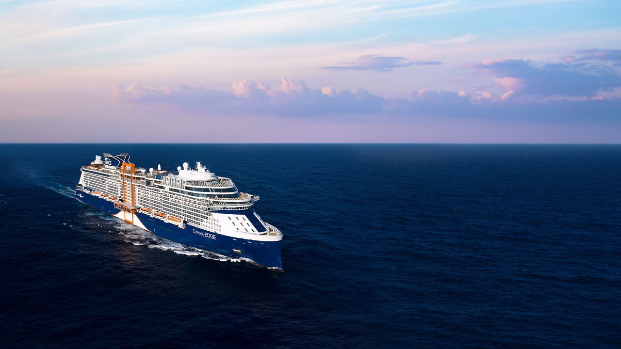 Celebrity Reflection sailing into the sunset