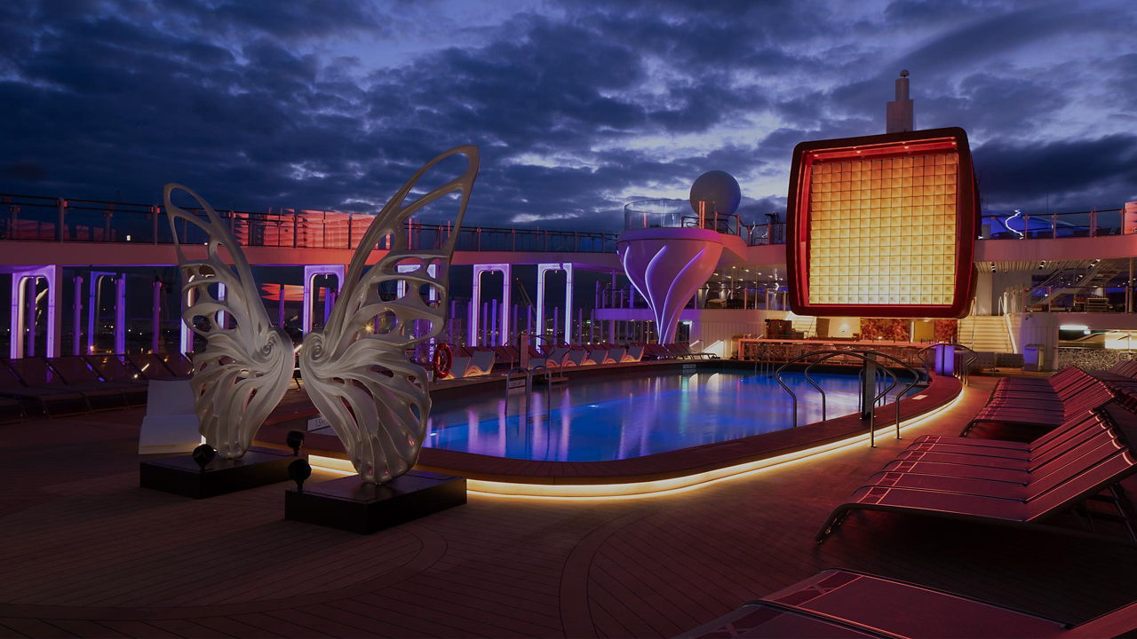 Pool deck of a Celebrity cruise ship