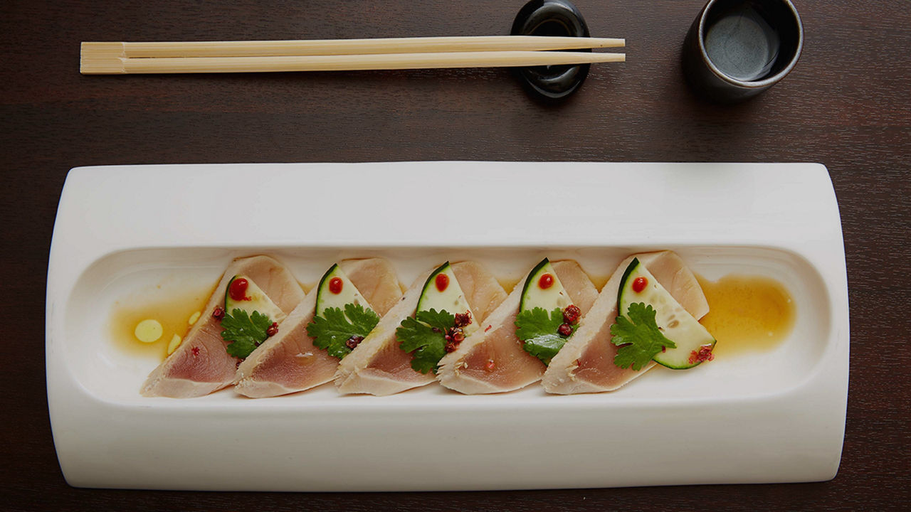 Gourmet albacore tataki
