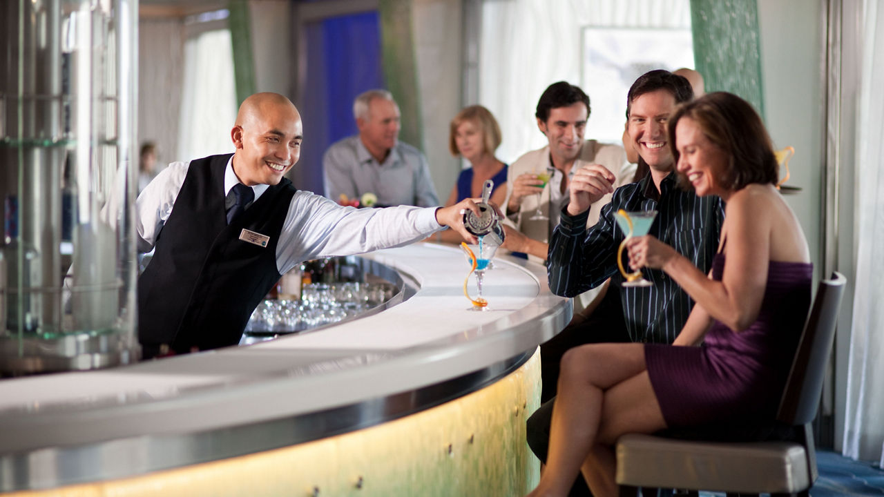 pouring cocktails