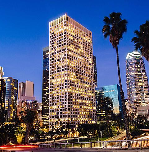 los angeles buildings by night 3840x2160