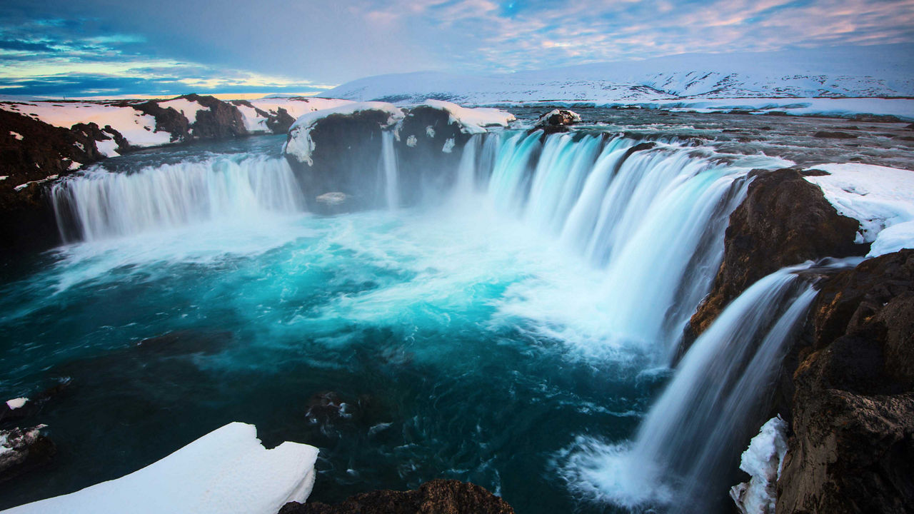 akureyri iceland waterfall 3840x2160