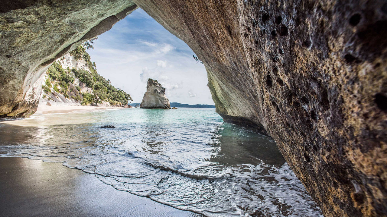 cave beach auckland 3840x2160