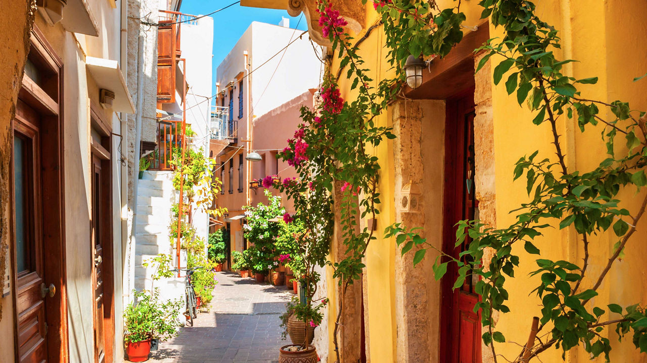 alley way chania souda crete greece 3840x2160
