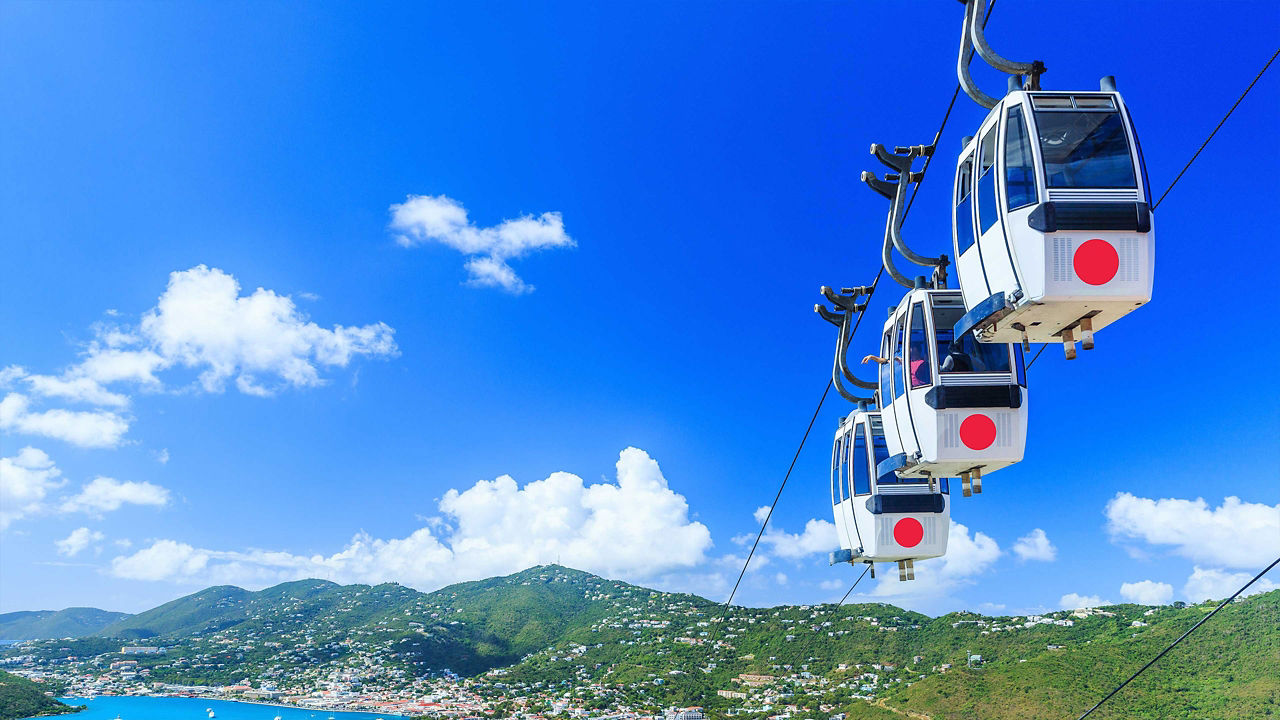 Cable car at Heavensight in Charlotte Amelie 2560x1440