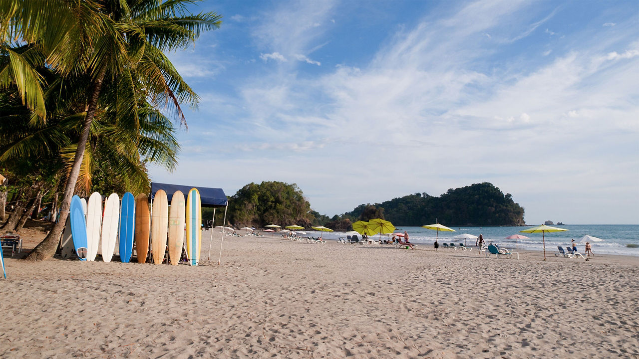 surfboards beach puntarenas costa rica 2560x1440