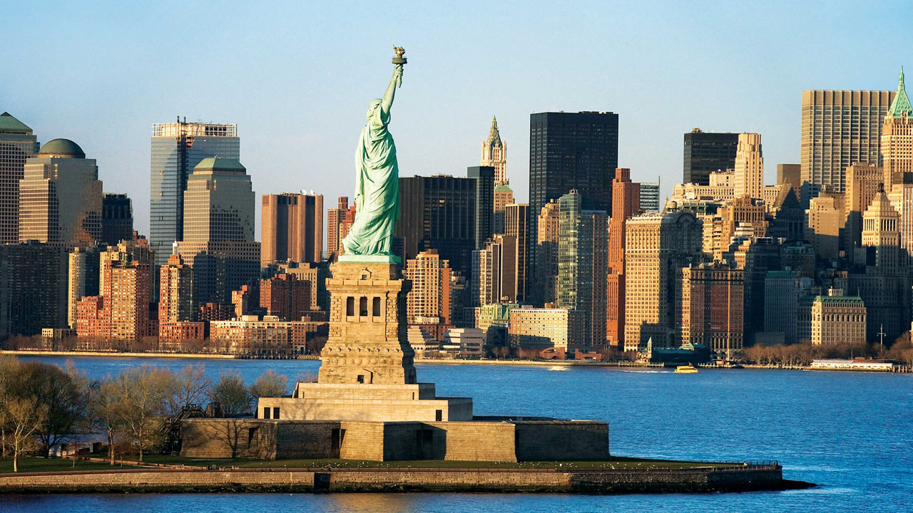 waterfront statue of liberty new york 3840x2160