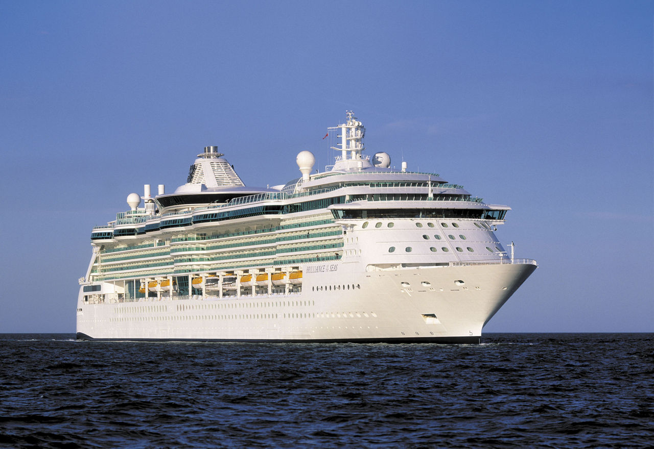 Aerial View of Brilliance of the Seas Cruise Ship Visiting Amsterdam , Russia, and Germany 