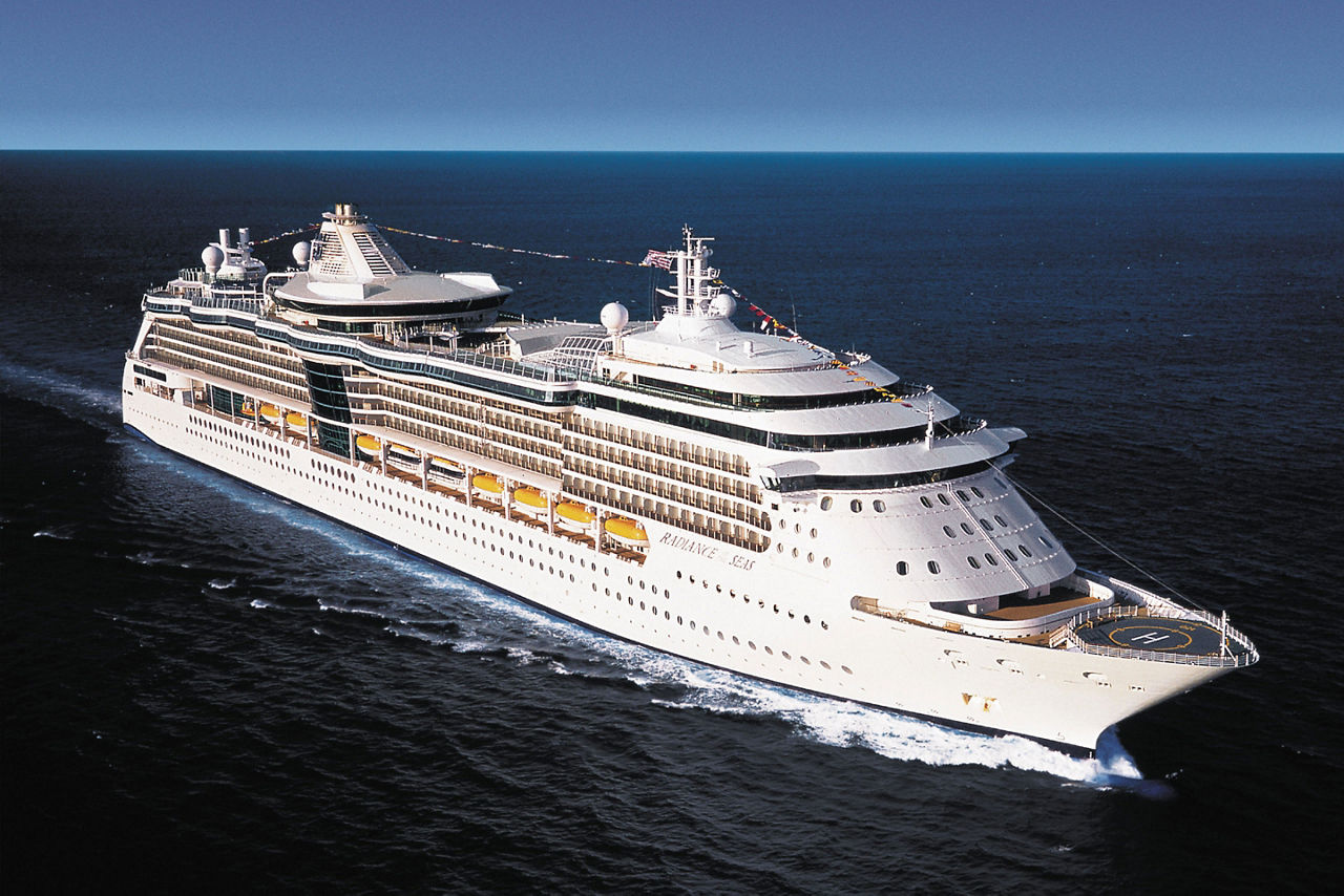 An aerial image of Radiance of the Seas
