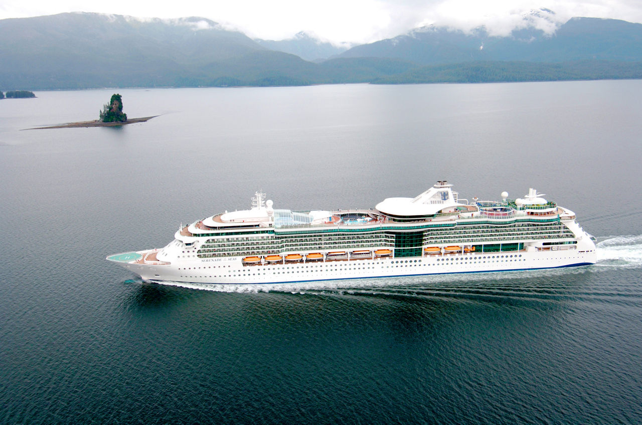 Side View of Serenade of the Seas Cruise Visiting Bermuda, Norwegian Fjords, Scandinavia  