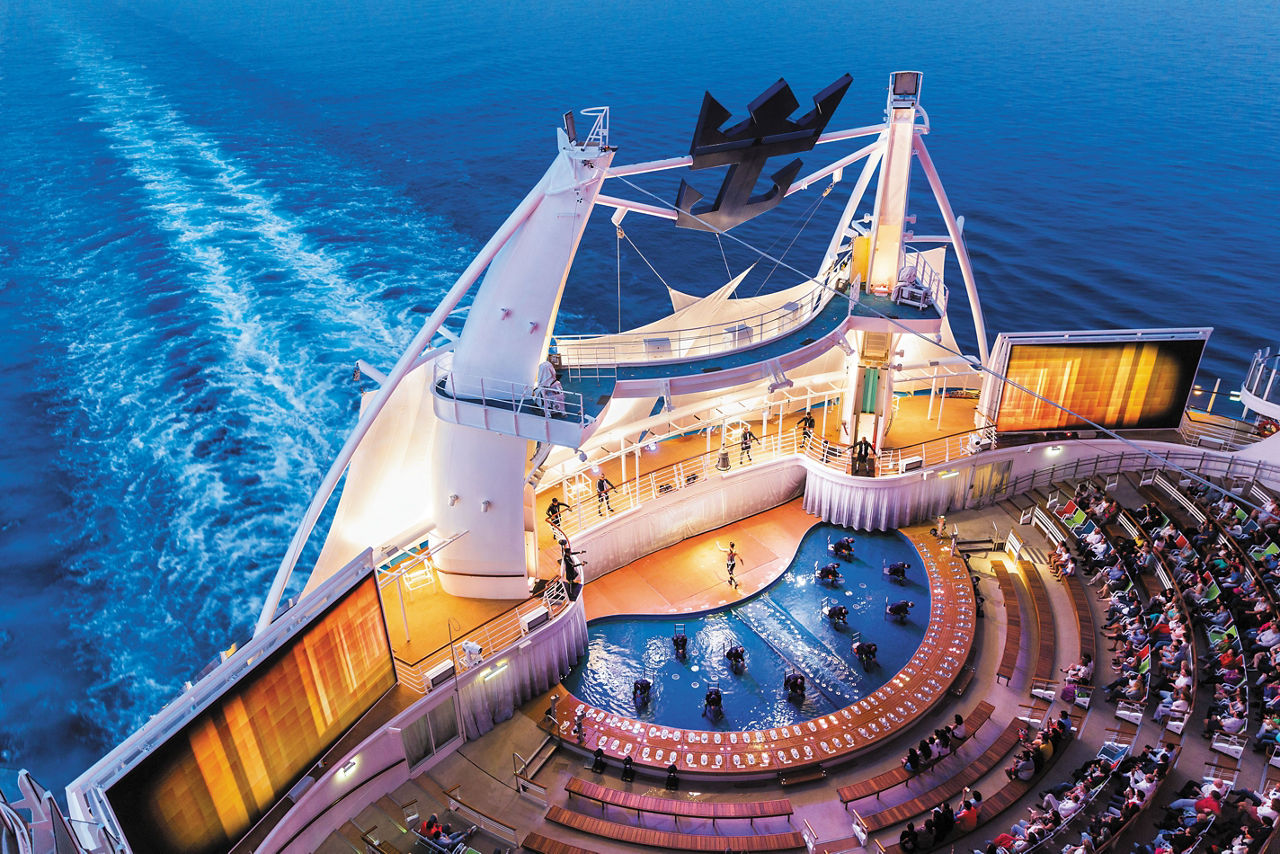 Aerial View of the Aqua Theater Performance 