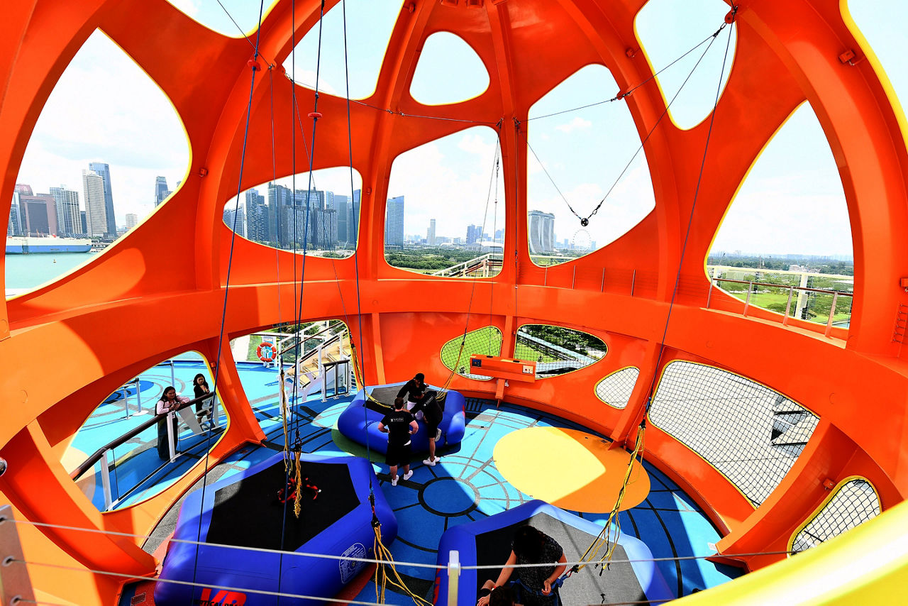 Guest Getting Ready to Try Sky Pad