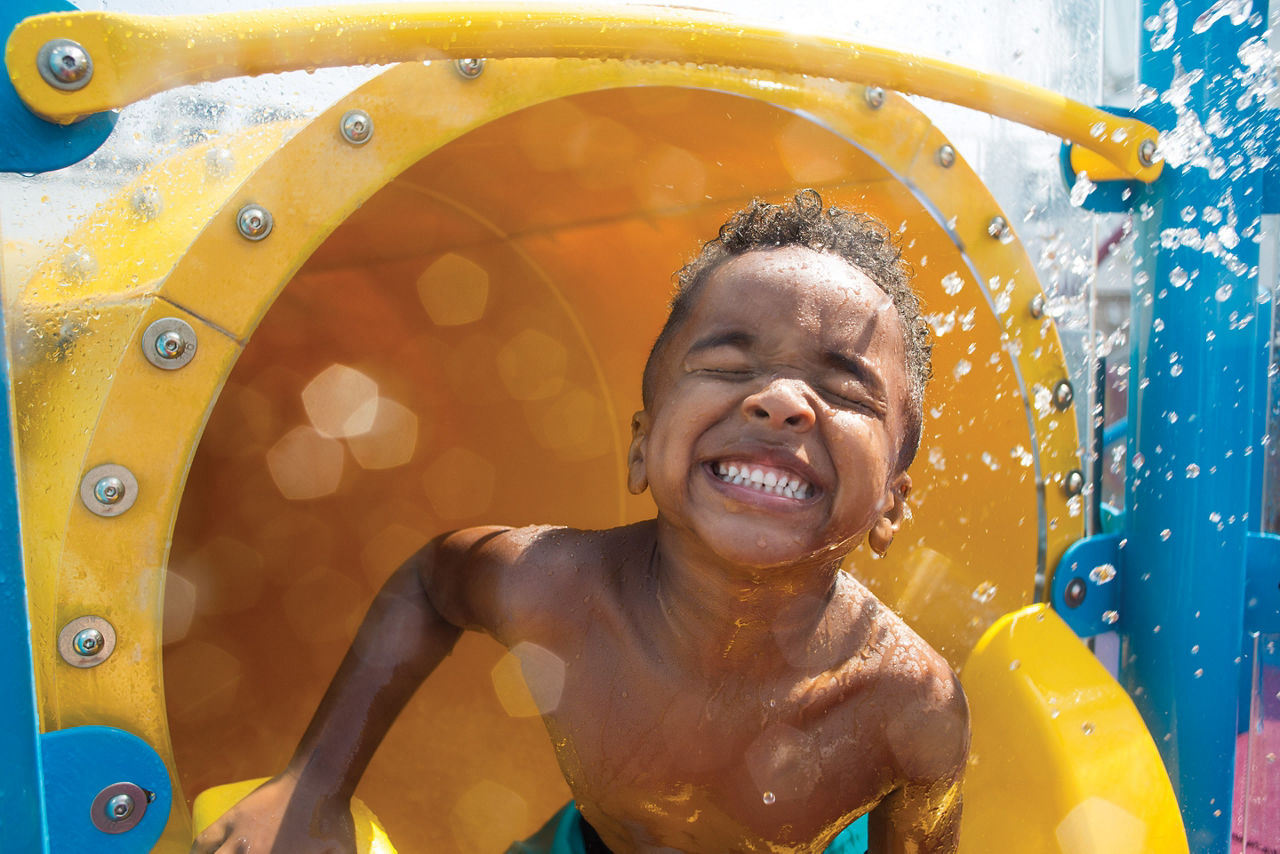 Harmony of the Seas Splashaway Bay Kids Sliding Smiling
