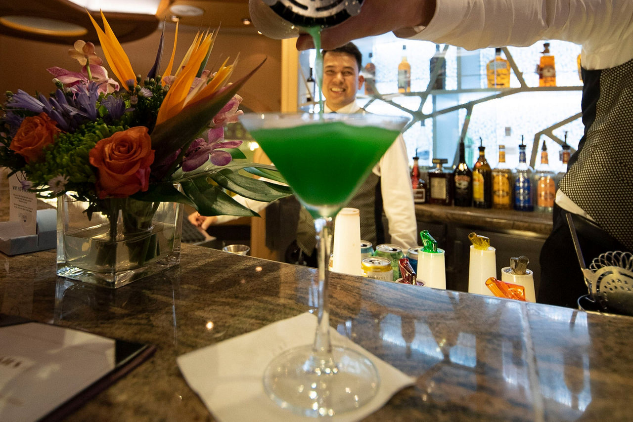 Bartender Pouring a Drink at Boleros on Navigator of the Seas