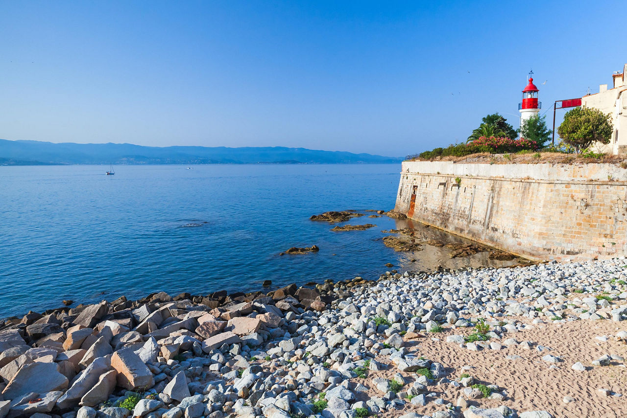 A Rocky Shore and a Lighthouse, Ajaccio, Corsica