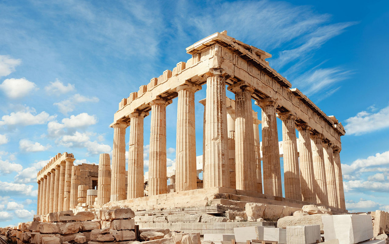 View of the Parthenon in Athens, Greece