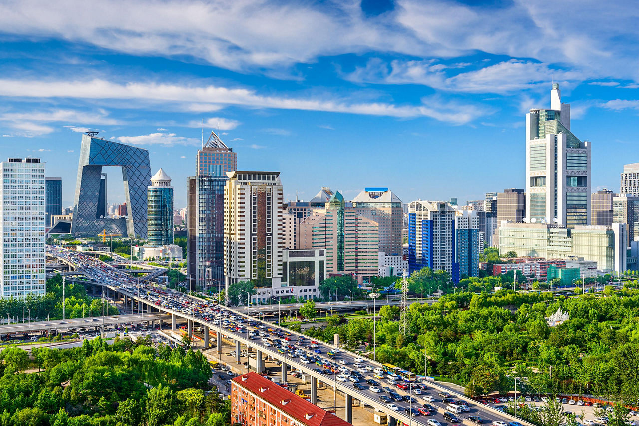 View of the cityscape in Beijing, China