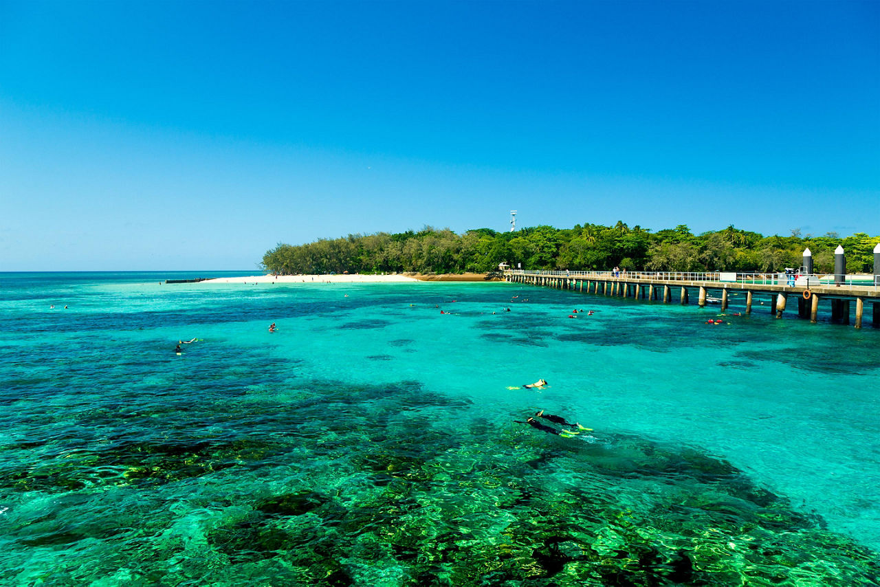 People snorkeling in Green Island, Australia