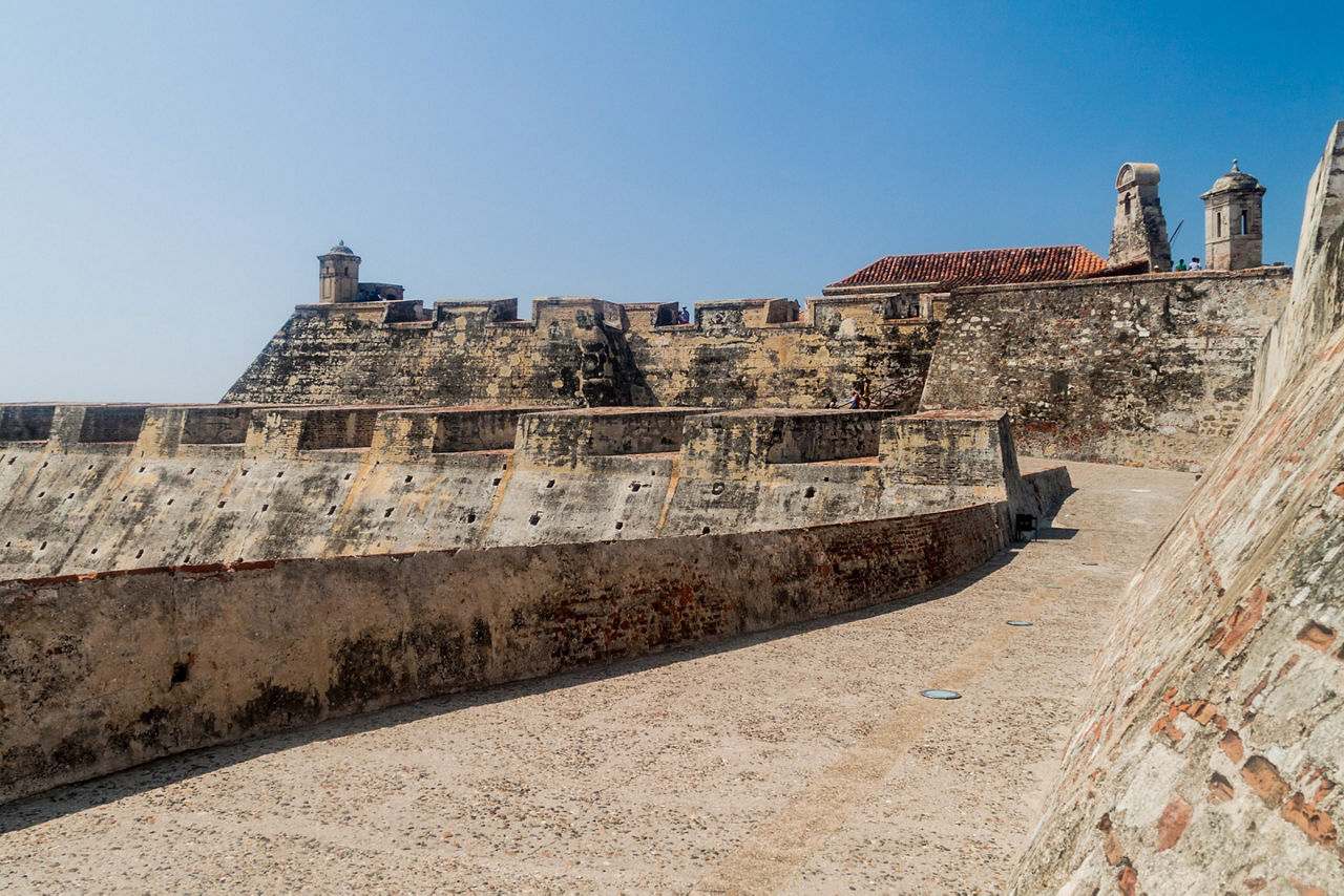 Castillo de San Felipe de Barajas castle in Cartagena de Indias, Colombia.