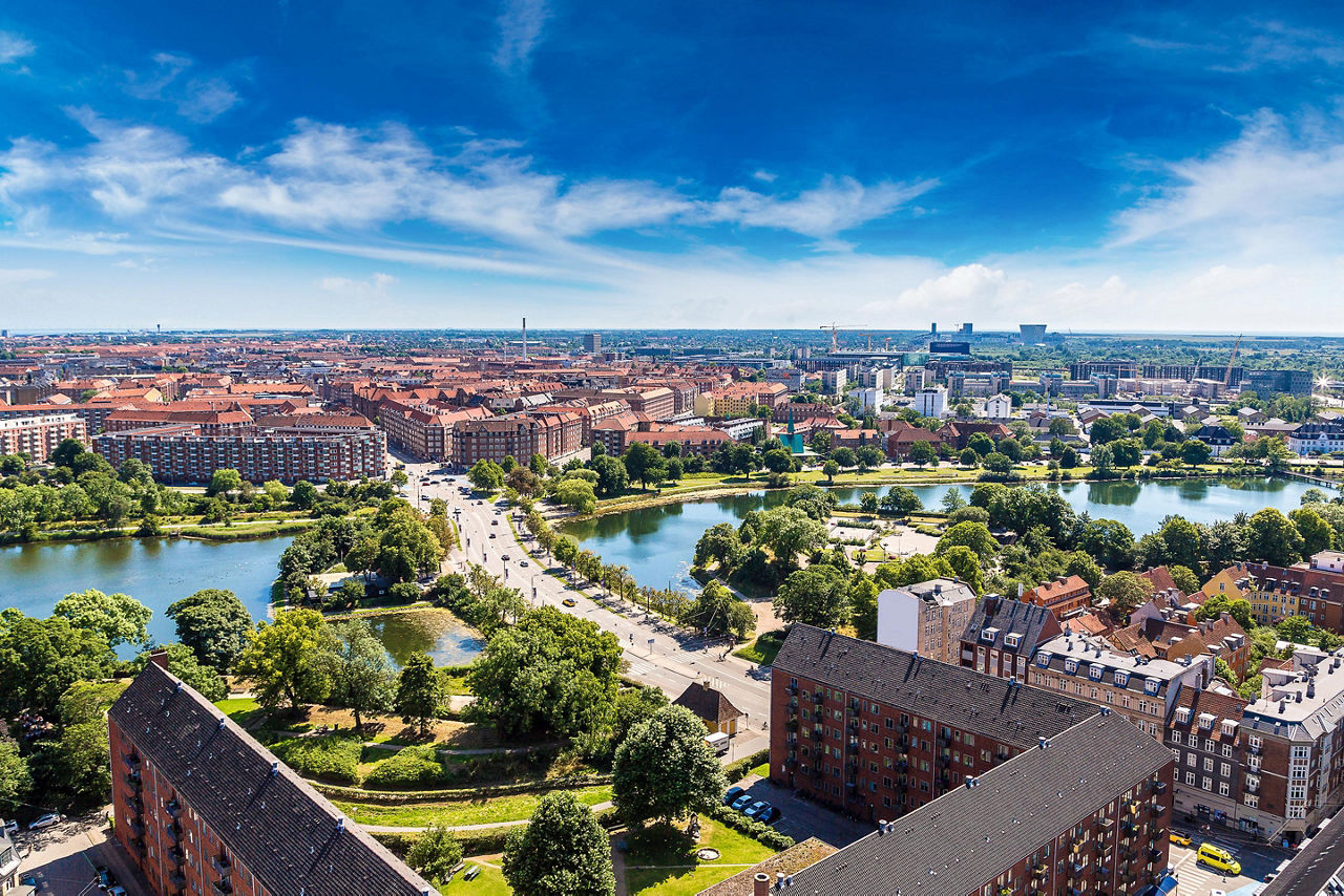 Aerial view of Copenhagen, Denmark