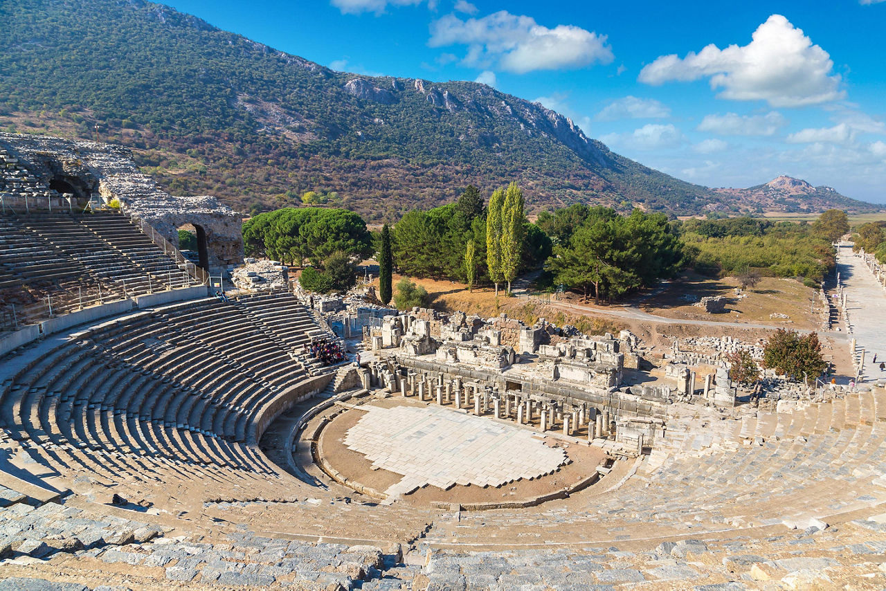 An ancient amphitheater in Ephesus, Turkey