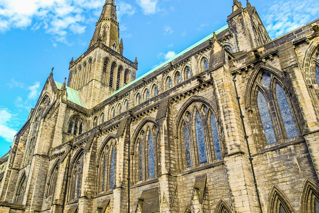 Exterior view of the Glasgow Cathedral in Glasgow, Scotland