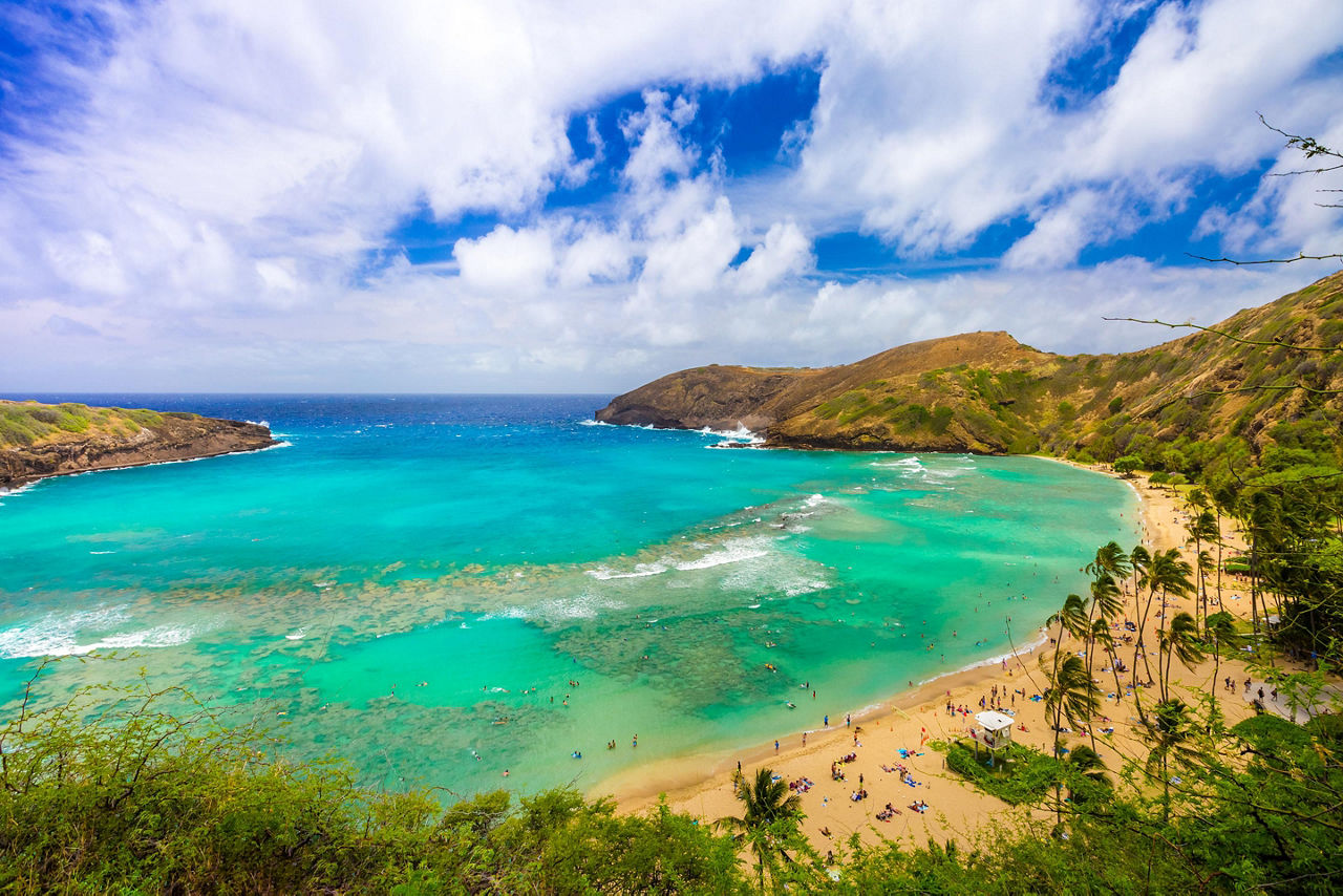 Hanauma Bay on the Hawaiian island of Oahu