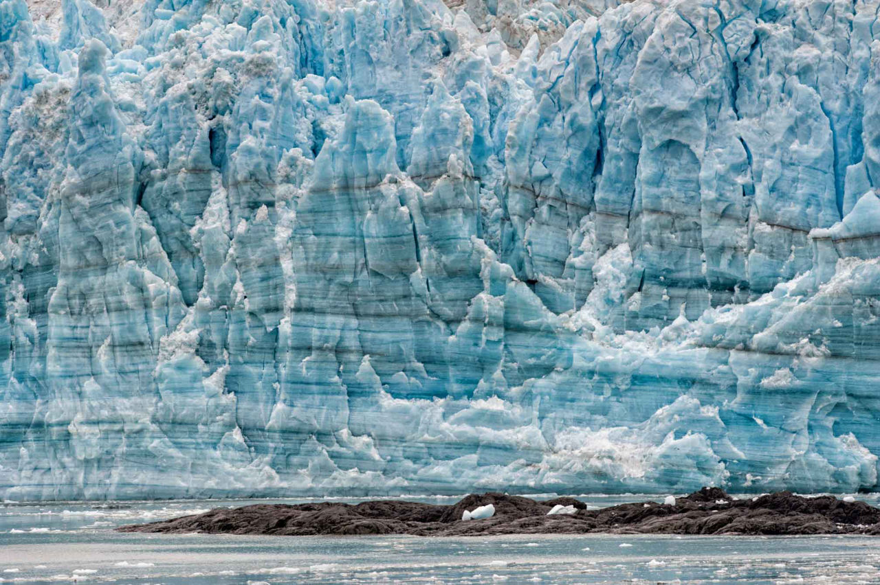 Icy Glacier Mountain Side, Hubbard Glacier, Alaska 