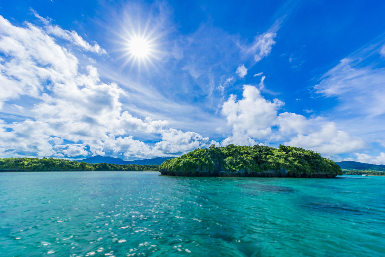 Sunny day on Kabira Bay in Ishigaki, Japan