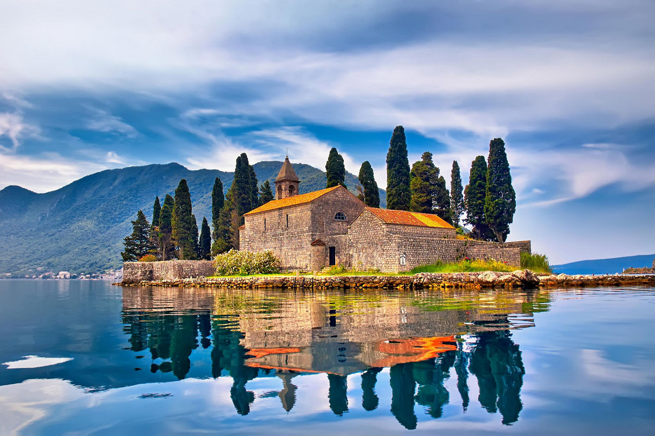 View of St. George Island in Montenegro