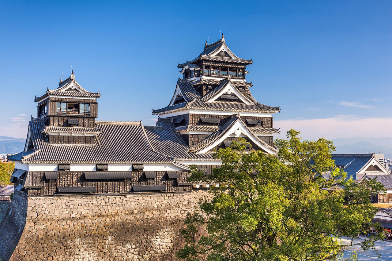 The castle in Kumamoto, Japan