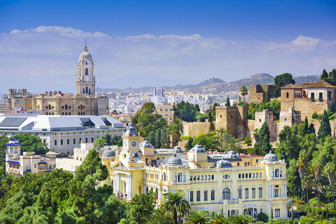 The Malaga, Spain cityscape