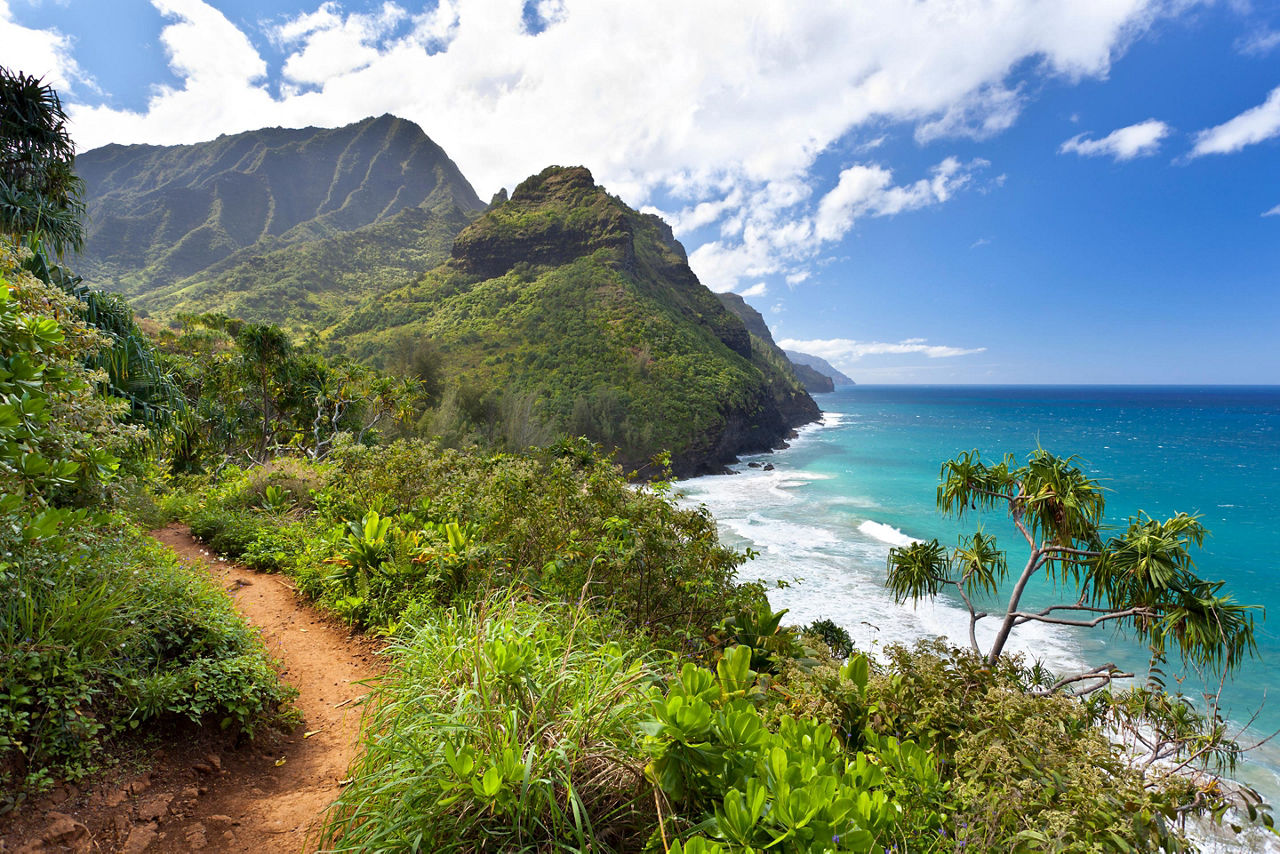 View from the Kalalu Trail along Napali Coast, Hawaii