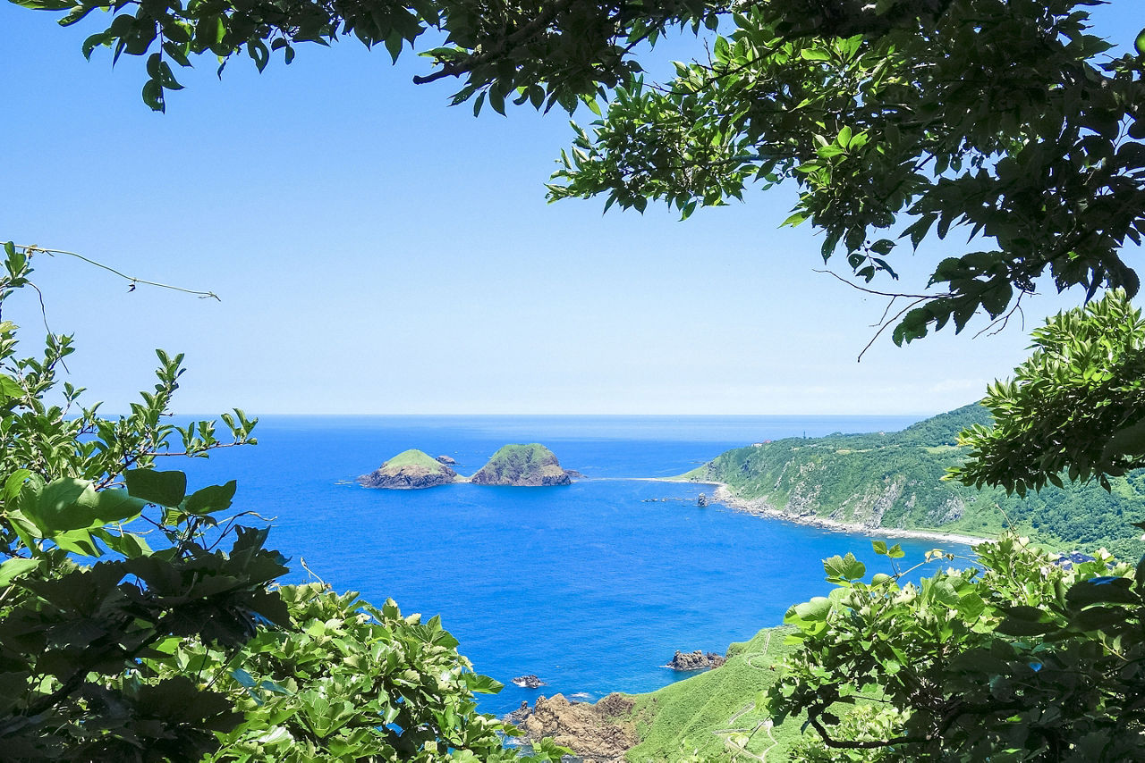 The coastline of Sado Island during Summer, in Niigata, Japan