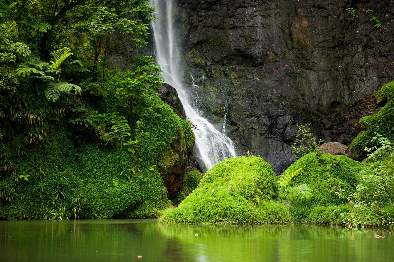 A waterfall in the Papenoo Valley near Papeete, Tahiti
