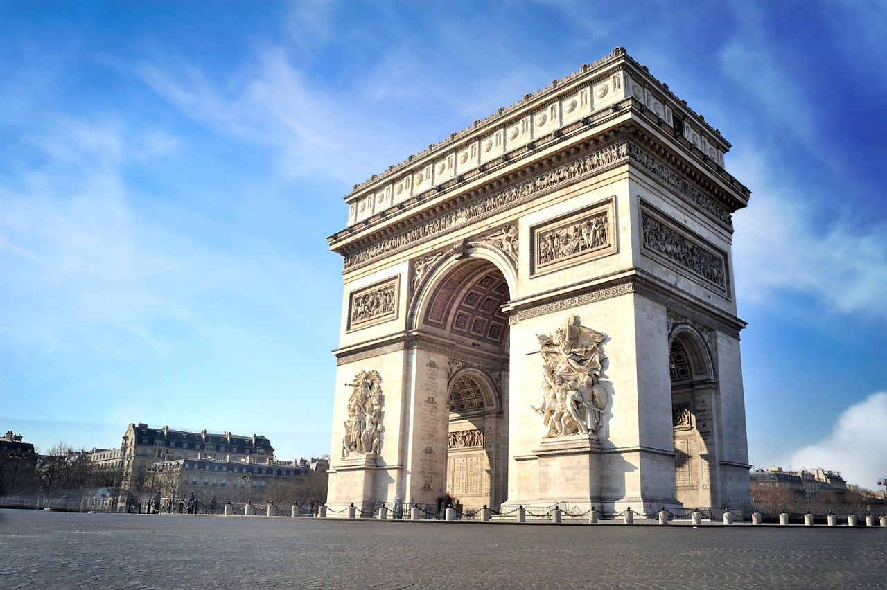 The Arc de Triomphe in Paris, France