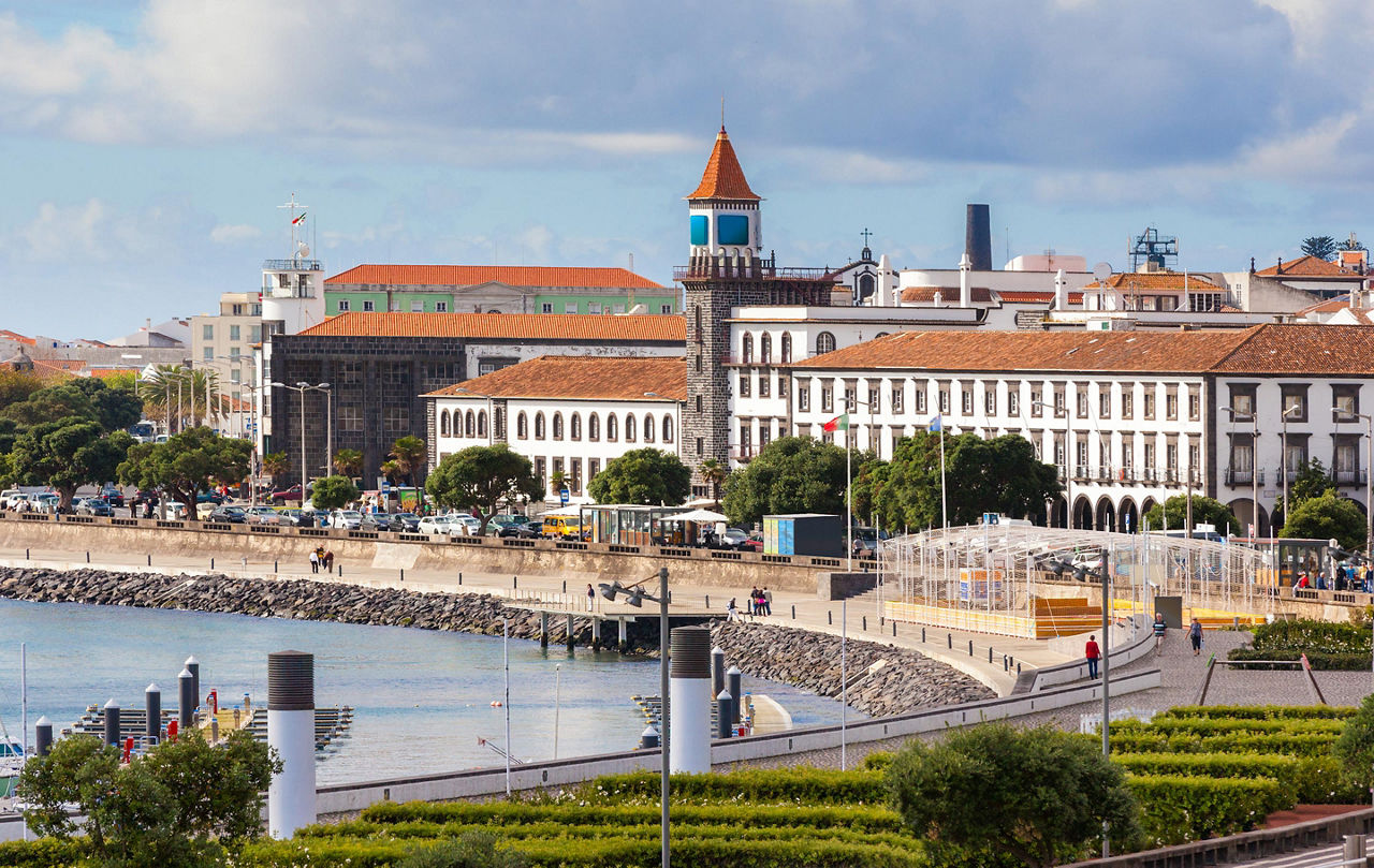 Seaside view of Ponta Delgada, Azores