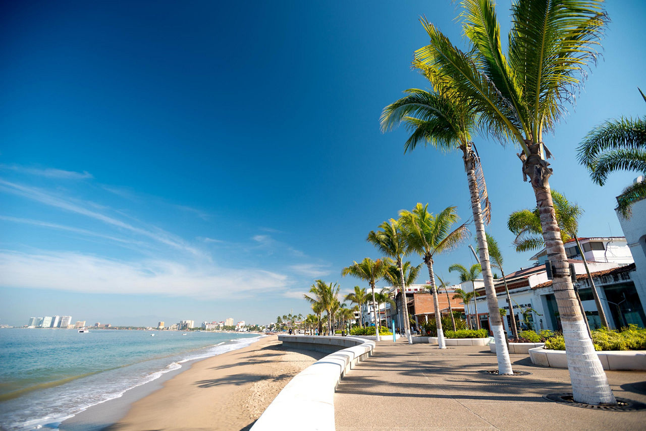 Waterfront malecon in Puerto Vallarta, Mexico