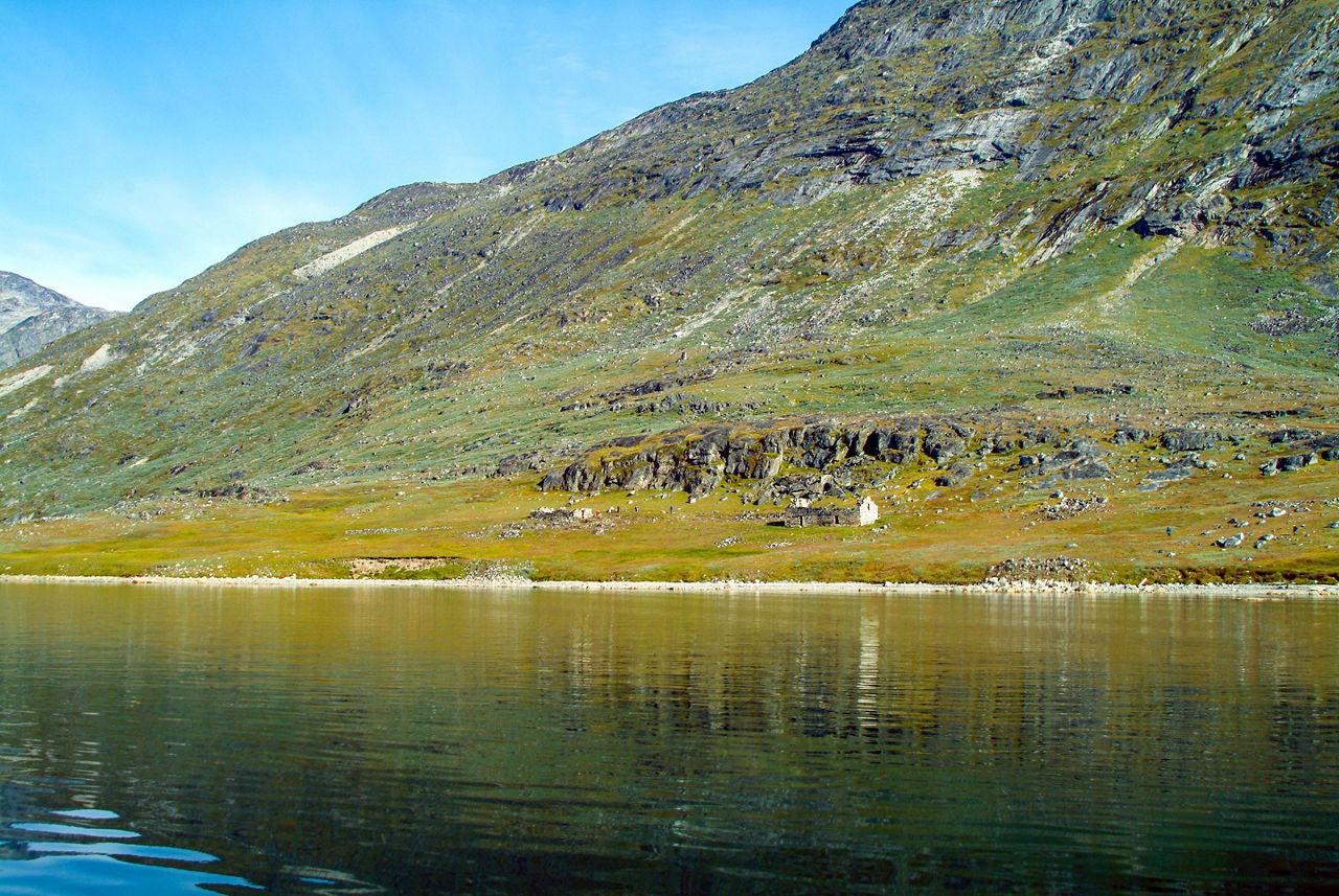 The Hvalsey mountainside fjord in Greenland