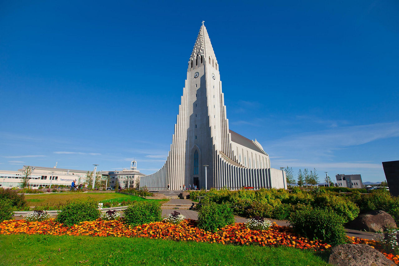 The Hallgrimskirkja Cathedral in Reykjavik, Iceland