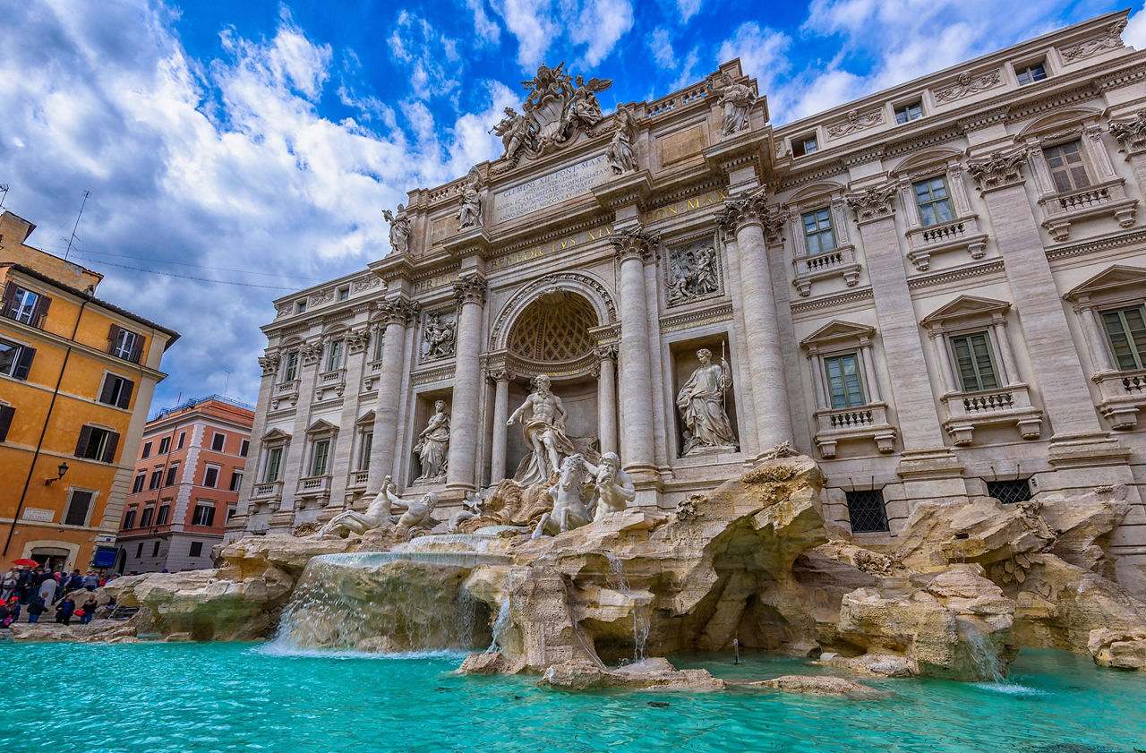 The Trevi Fountain in Rome, Italy